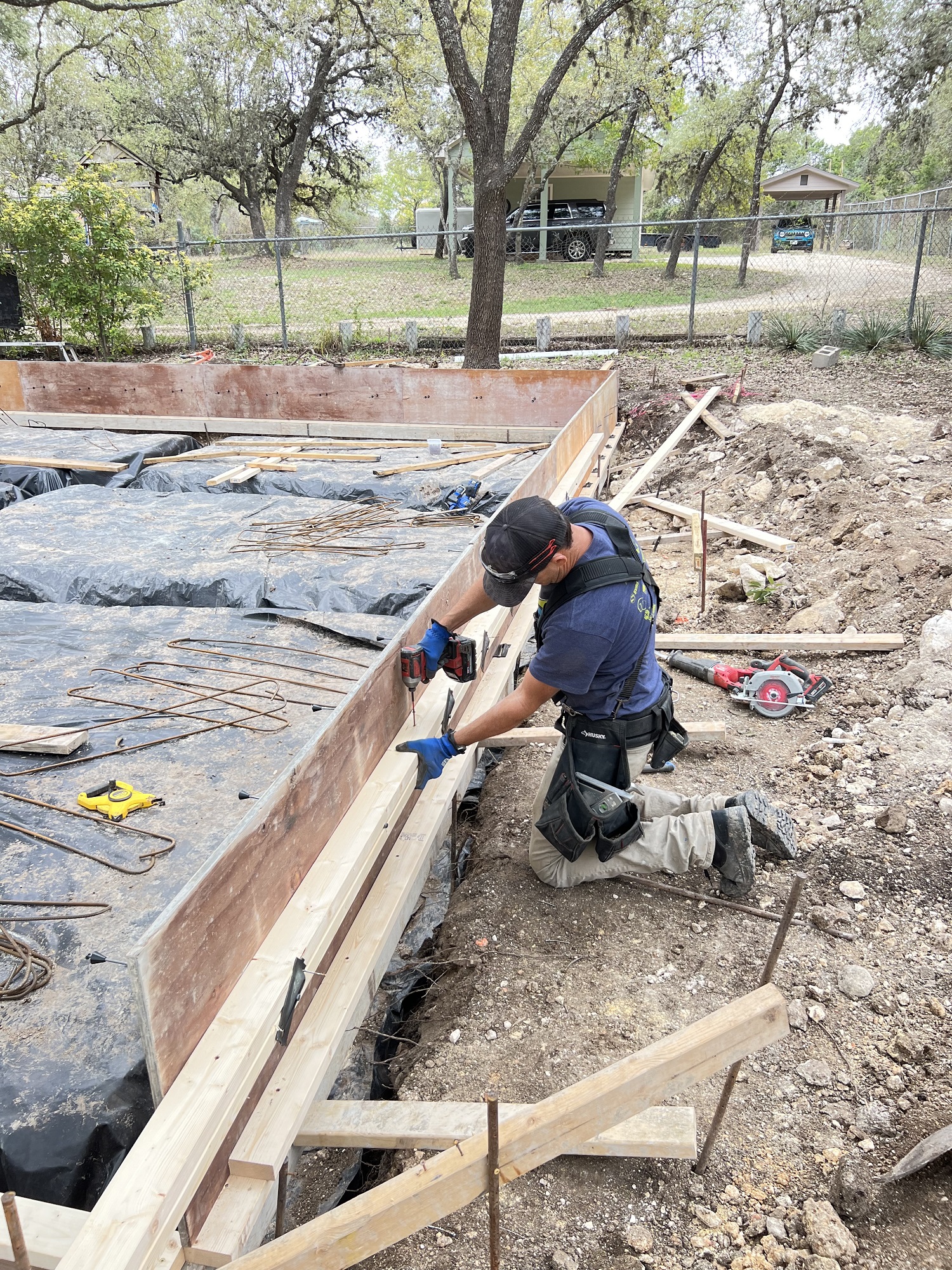 forming up for a concrete foundation pour